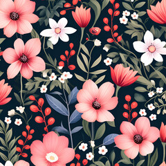 beautiful photo of a floral flower background for clothes, textile, crockery, wallpaper, wishes, greetings, cards, etc. generative ai