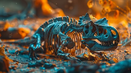 Paleontology Scene for Presentation Slide Generative AI