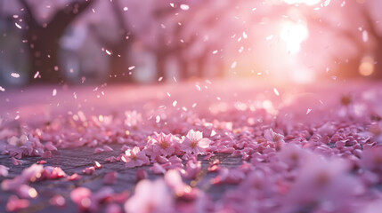 Sakura flower trees blooming, spring seasonal Easter background - 753206391