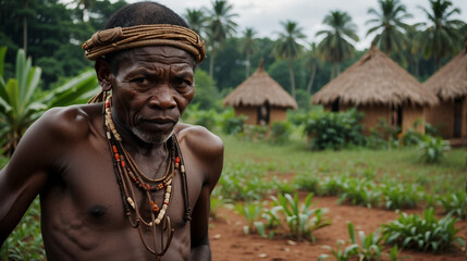 A Pygmy person from Africa - obrazy, fototapety, plakaty