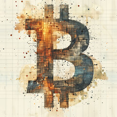 Bitcoin Symbol as the Icon of Digital Currency Revolution AI Generated