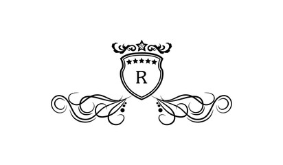 Luxury Crown Flying Leaves Alphabetical Logo