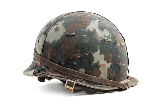Soldier, military War Helmet isolated on white background