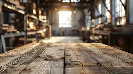 Craftsman at Work: Blurred Woodworking Scene for Presentation Generative AI