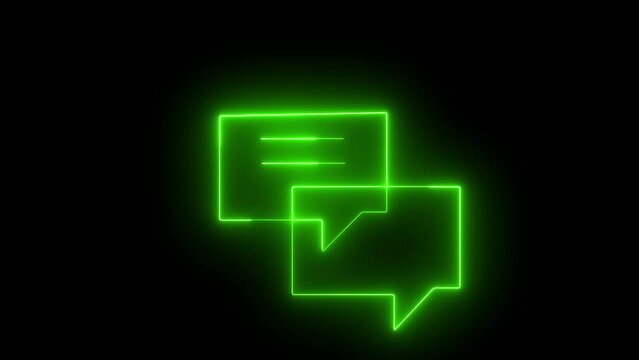 Neon line chat animated outline icon design