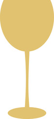 Tall Golden Wine Goblet Glass
