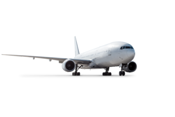 White wide body passenger airplane isolated