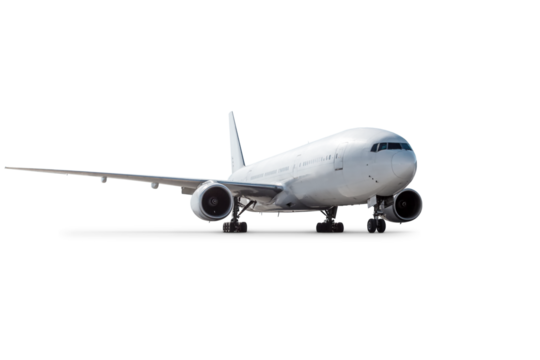 White wide body passenger airplane isolated