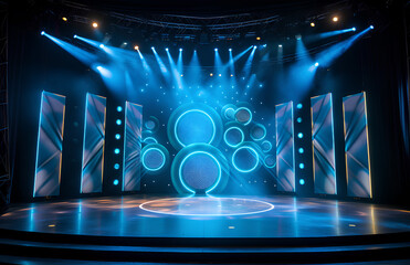 3d stage lighting up lights stage lighting up circles stage stage illumination light