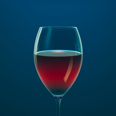 Premium Red Wine in Elegant Glass Against a Striking Blue Background