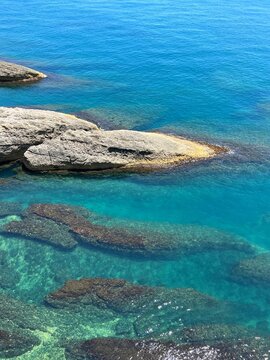 Blue sea and rocks