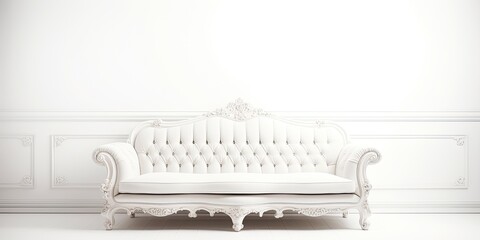 isolated white background with an elegant sofa