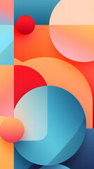 A vibrant abstract composition with bold geometric shapes and a gradient color palette, mobile device wallpaper Generative AI