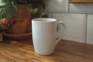 Fototapeta na wymiar Coffee Cup on Wooden Table