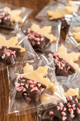 Festive Cookie Packaging with Chocolate-Dipped Christmas Delights