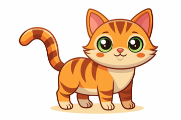 a cute mascot cat vector art flat design
 on white background.