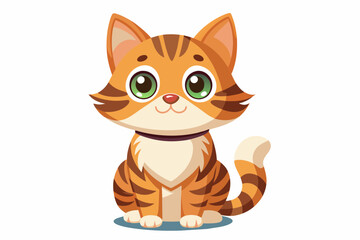 a cute mascot cat vector art flat design
 on white background.