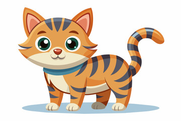 a cute mascot cat vector art flat design
 on white background.