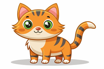 a cute mascot cat vector art flat design
 on white background.