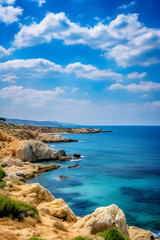 Fototapeta na wymiar Serene Cape Greco: An Untouched Mediterranean Paradise - The Tranquil Beauty of Cyprus Landscape