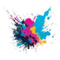 Colorful ink splashes vector illustration