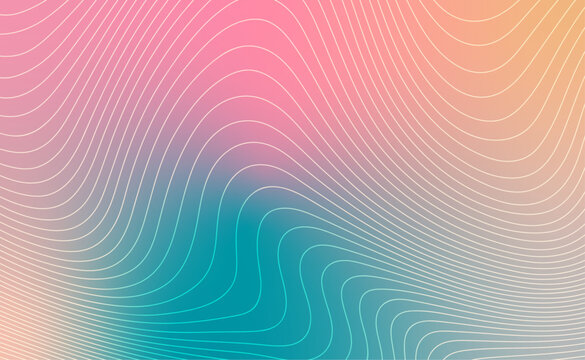 Multicolour pastel background with wavy lines