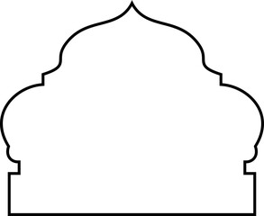 Islamic Dome Design Thin Line outline Black silhouettes Design pictogram symbol visual illustration