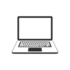 Laptop Icon. Computer notebook sign. Front view.