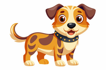 a cute mascot dog vector art flat design
 on white background