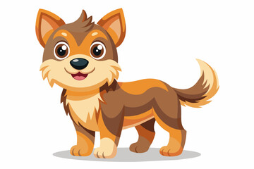 a cute mascot dog vector art flat design
 on white background