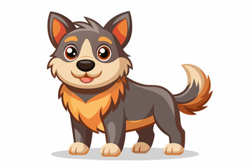 a cute mascot dog vector art flat design
 on white background