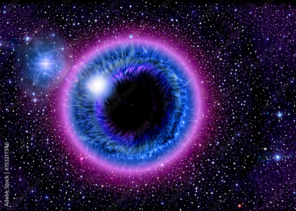 Wall mural abstract illustration of galaxy nebula meditation and space concept created with generative ai techn