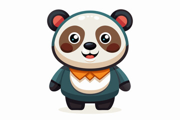 a cute mascot panda vector art flat design  on white background. © Rashed Rana