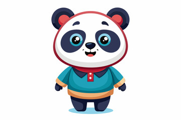 a cute mascot panda vector art flat design  on white background. © Rashed Rana