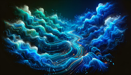 Neon Ocean Waves