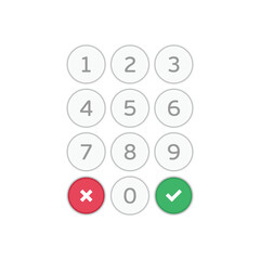 Keypad entry. Digital keypad, keyboard, dialer access. Buttons with numbers. Vector EPS 10. - obrazy, fototapety, plakaty