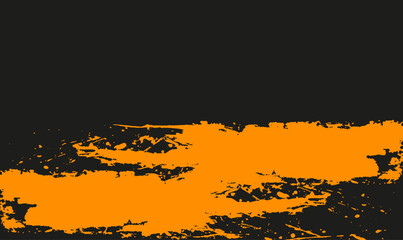 Brush spots, splashes of paint in orange tones on a black background