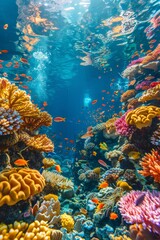 Naklejka na ściany i meble Colorful Coral Reef Underwater