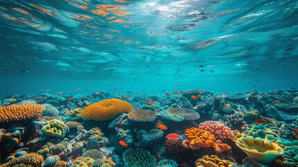 Naklejka na ściany i meble Diverse Coral Reef Ecosystem