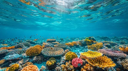 Foto op Canvas Diverse Coral Reef Ecosystem © yganko
