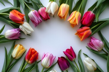 Red, Yellow, and White Tulips