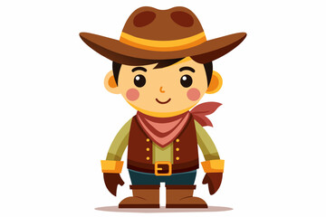 a cute cowboy design
 on white background.