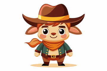 a cute cowboy design
 on white background.
