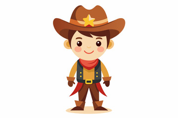 a cute cowboy design
 on white background.