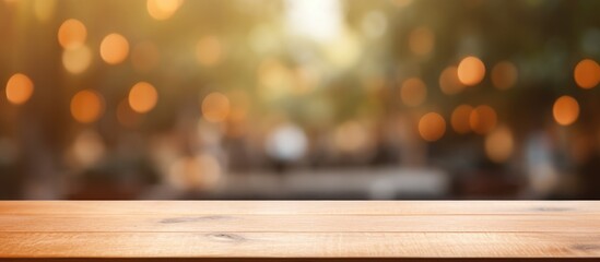 Empty table and blurred background for product display or montage