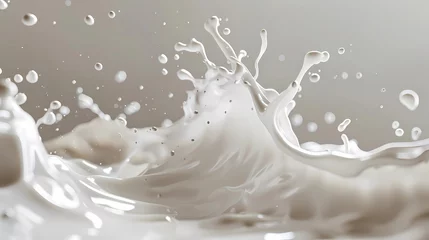 Foto op Plexiglas Milk splashing on a white background, Abstract milk background, Generative AI illustrations. © jbstocks