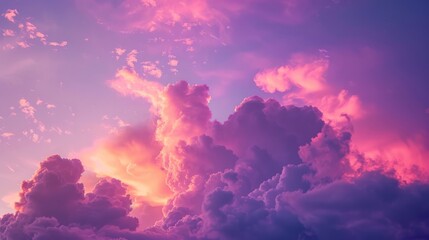 Pink and Purple Clouds Fill the Sky