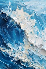 abstract background of blue acrylic paint splashes on white paper, Generative AI illustrations.