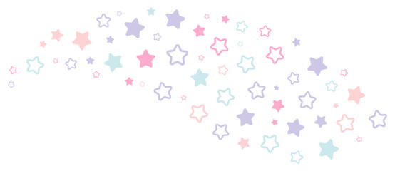 Pastel stars line simple. Vector illustration.	