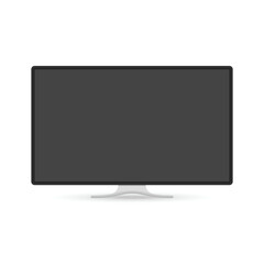 Black television screen. Realistic TV screen. Modern stylish lcd panel, led type.